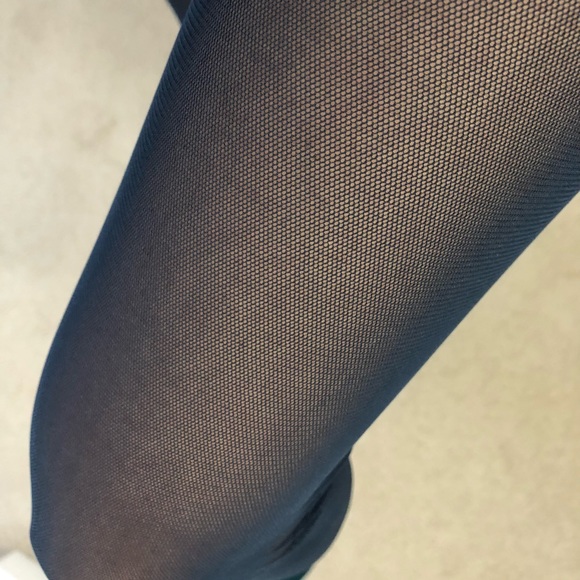 Calvin Klein mesh see trough dance performance cropped leggings thighs teal - Picture 4 of 8